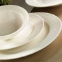 Hermia ZUM24Y200 Vajilla de 24 Piezas en Porcelana Blanca